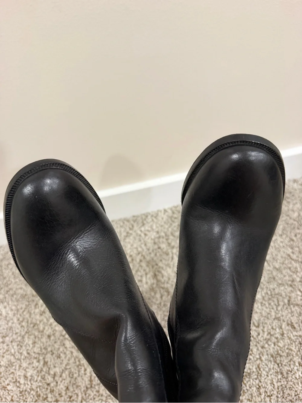 Louise et Cie Black Over-the-Knee Leather Heeled Boots